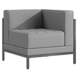 Flash Furniture ZB-IMAG-RIGHT-CORNER-GY-GG Hercules Imagination Series Contemporary Gray Leathersoft Right Corner Chair With Encasing Frame [ZB-IMAG-RIGHT-CORNER-GY-GG]