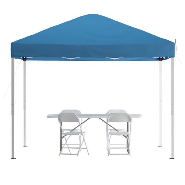 Flash Furniture JJ-GZ10183Z-4LEL3-BLWH-GG Otis Pop-up Canopy Tend And Folding Chair Set