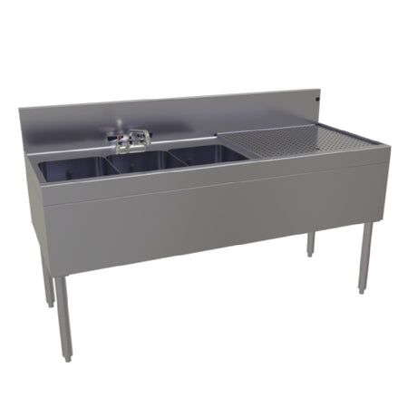 Glastender TSB-60L-S Underbar Sink Unit Three Compartment 60"W X 24"D