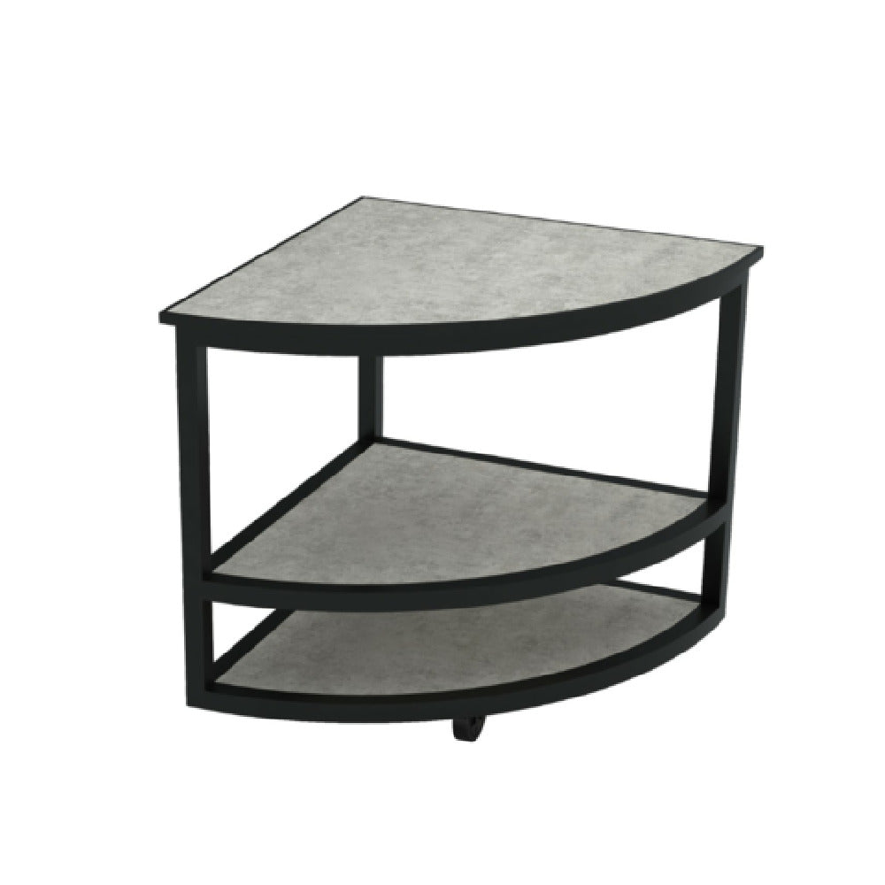 Bon Chef NX-1-CR-B-C - Nexus Corner Round Side Table, 31.5" X 31.5" X 33.5", With (3) Exposed Shelves