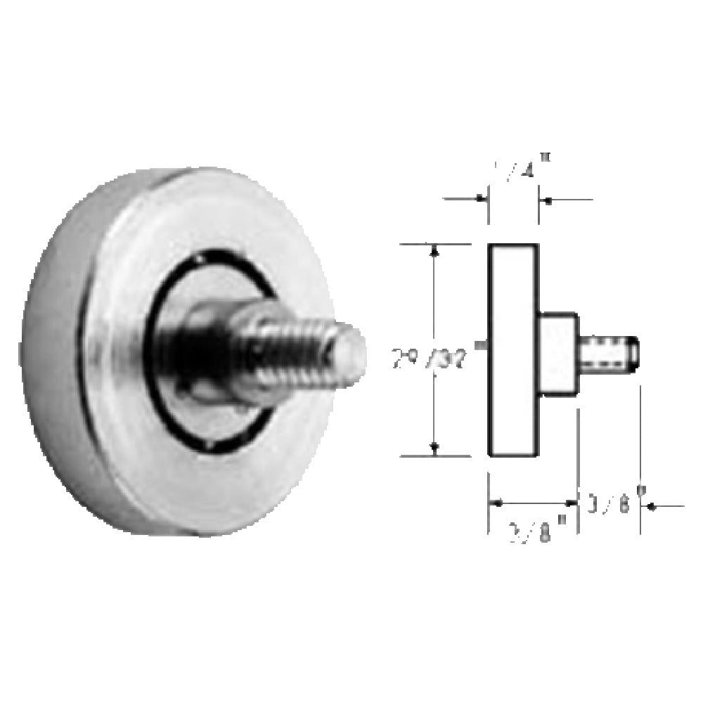 Franklin Machine Products 132-1021 Roller 1/4" 20 Threaded Removable Stud Stainless Steel