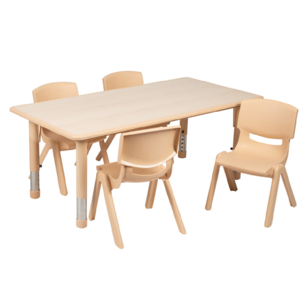 Flash Furniture YU-YCY-060-0034-RECT-TBL-NAT-GG Preschool Activity Table Set Includes (1) Table: 47-1/4"W X 23-5/8"D X 14-1/2" 23-3/4" Adjustable Height