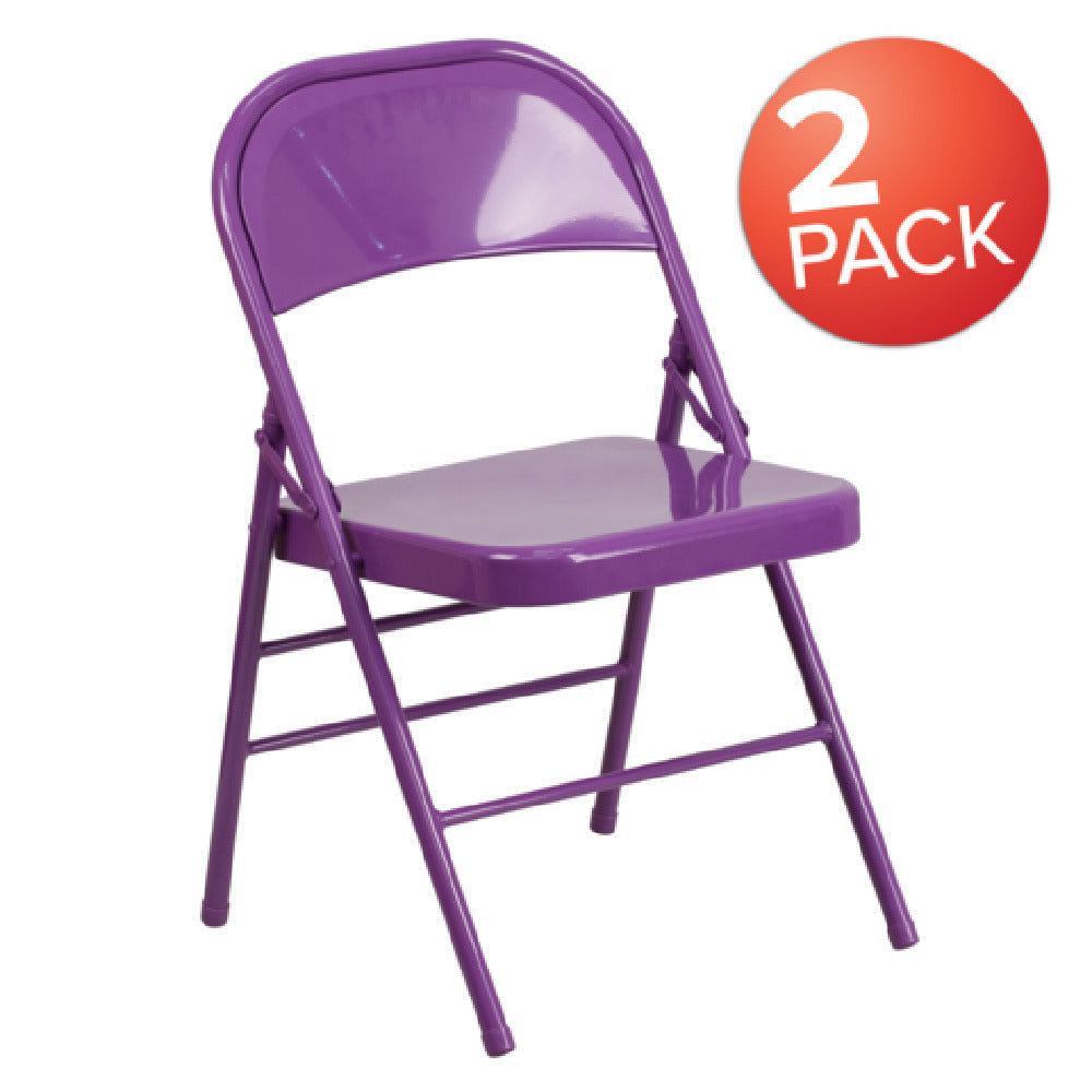 Flash Furniture 2-HF3-PUR-GG Hercules Colorburst Series Folding Chair 300 Lb. Weight Capacity