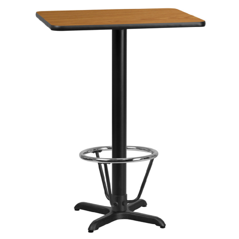 Flash Furniture XU-NATTB-2430-T2222B-3CFR-GG Table 30"W X 24"D X 43-1/8"H Bar Height