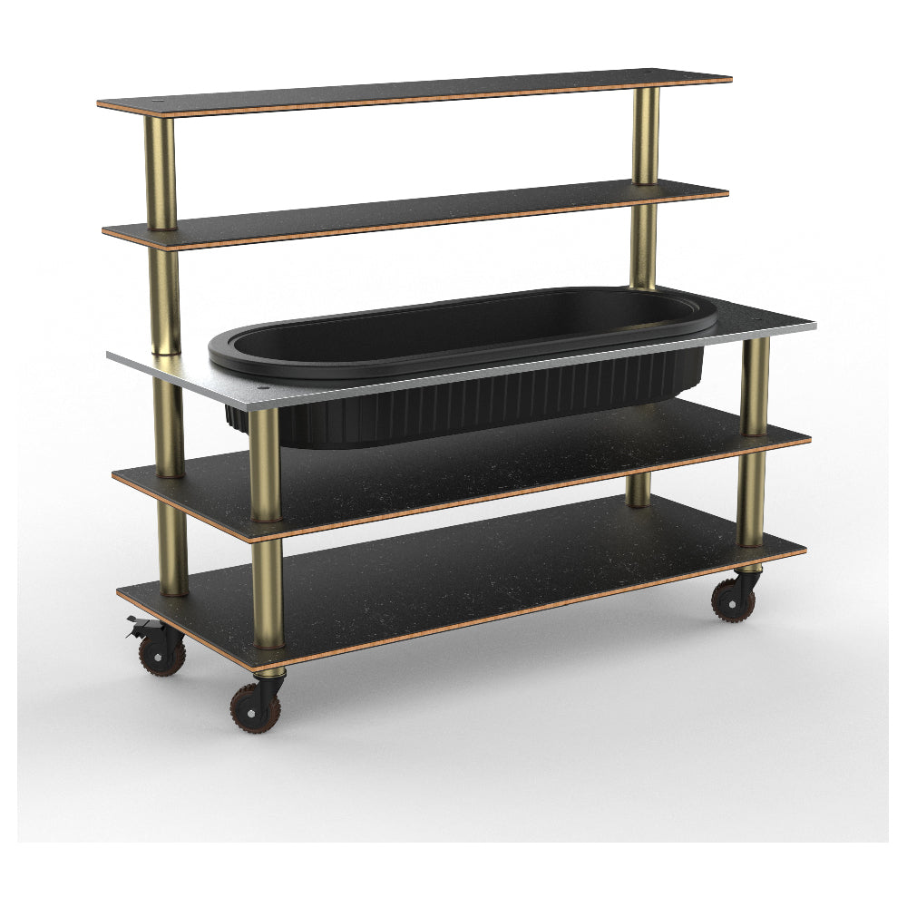 Steelite MGCMLC01MBXH - Modular Pro Back Bar (With Ice Well) Marble Brushed, 71.0" X 29.5" X 60.0"