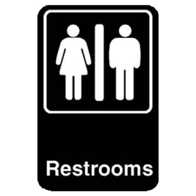 Franklin Machine Products 280-1165 Sign "Restrooms" 6" X 9"