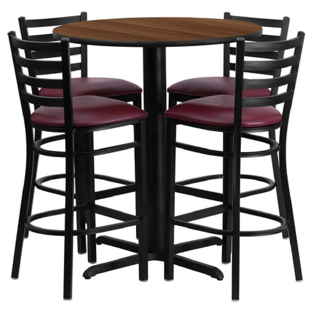 Flash Furniture HDBF1028-GG Table And Bar Stool Set Includes (1) 30" Dia. X 42"H Table