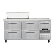 Continental Refrigerator RA68N10-D Refrigerated Base Sandwich Unit 68"W 300 Series Stainless Steel Top With (10) 1/6 Size X 4" Deep Pans