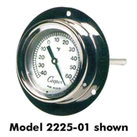 Cooper Atkins 2245-03-5 Thermometer 2" (5.08cm) Dia. Dial 3-1/2" (8.8cm) Dia. Flange With 6" (15.24cm) Stem