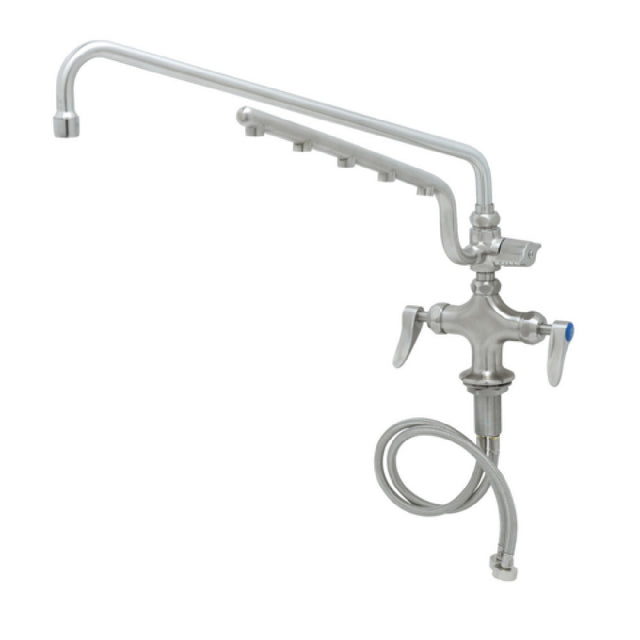 T&S Brass S-0200-U18-CR UltraRinse Stainless Steel Single Hole Deck Mount Mixing Faucet