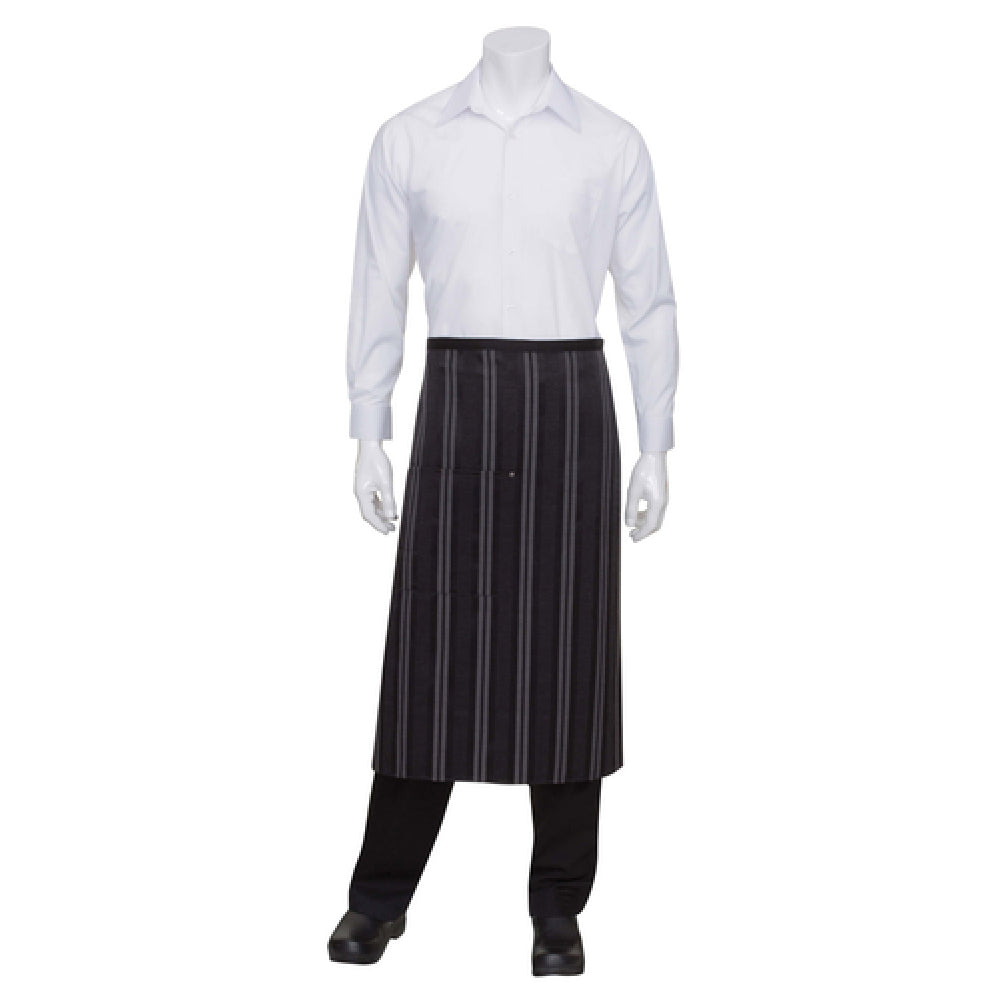 Chef Works AW025-BGY-0 Presidio Bistro Apron 32"L X 31-1/2"W Contrast Ties