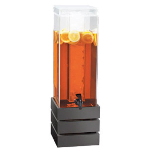 Cal Mil 3301-3-96 Midnight Bamboo Beverage Dispenser 3 Gallon Capacity 8"W X 8"D X 25-1/2"H