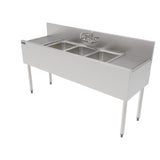 Perlick TS60M3-DB-STK (Quick Ship) TS Series Underbar Multi-tank Sink Unit Three 18 Gauge Stainless Steel Compartment