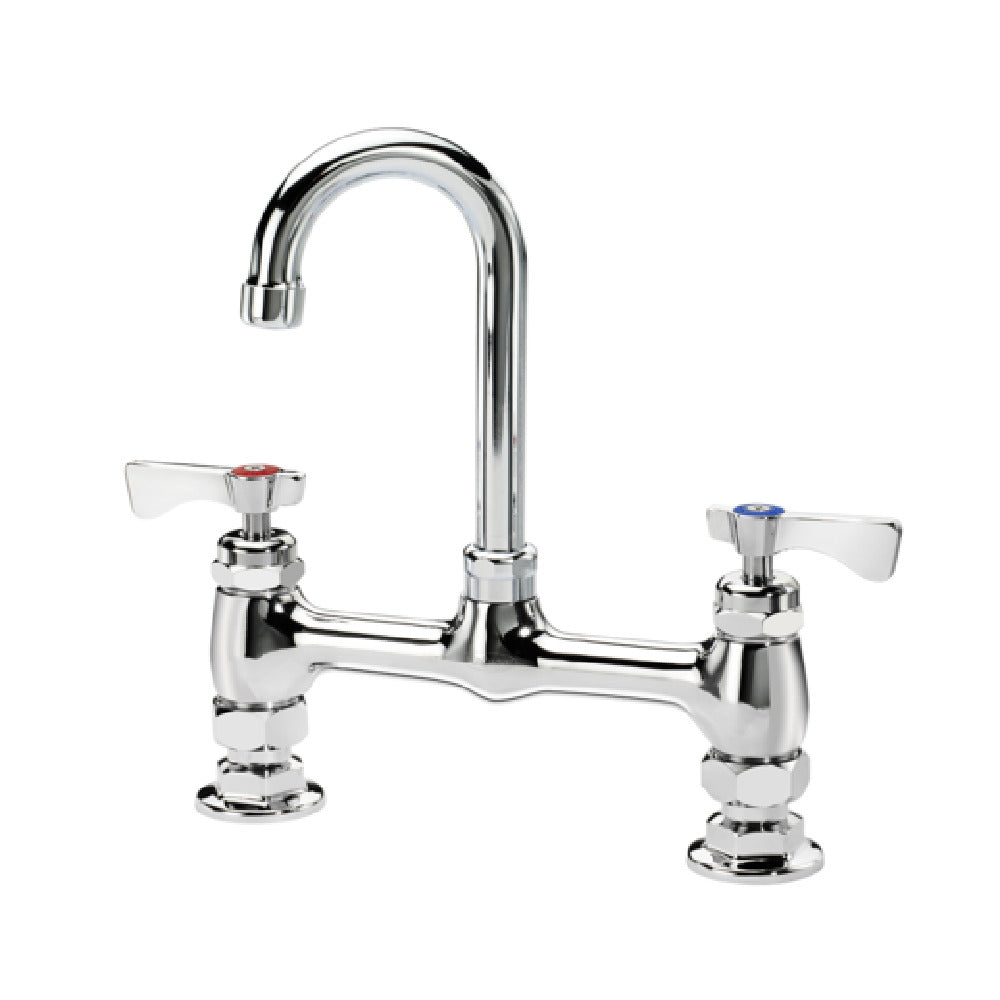 Krowne 15-825L-W-E2 Royal Series 8" Raised Deck Mount Faucet With 3-1/2" Wide Gooseneck Spout