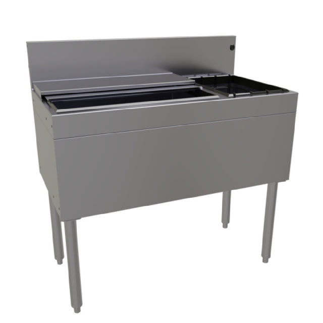 Glastender CBA-36R-CP10 Underbar Ice Bin/Cocktail Unit With Bottle Well Storage