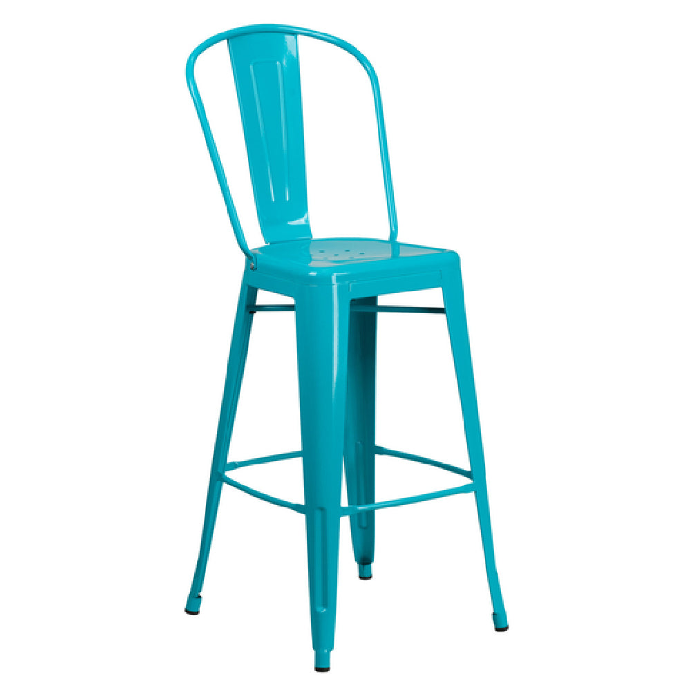 Flash Furniture ET-3534-30-CB-GG Bar Stool 500 Lb. Weight Capacity Curved Back With Vertical Slat