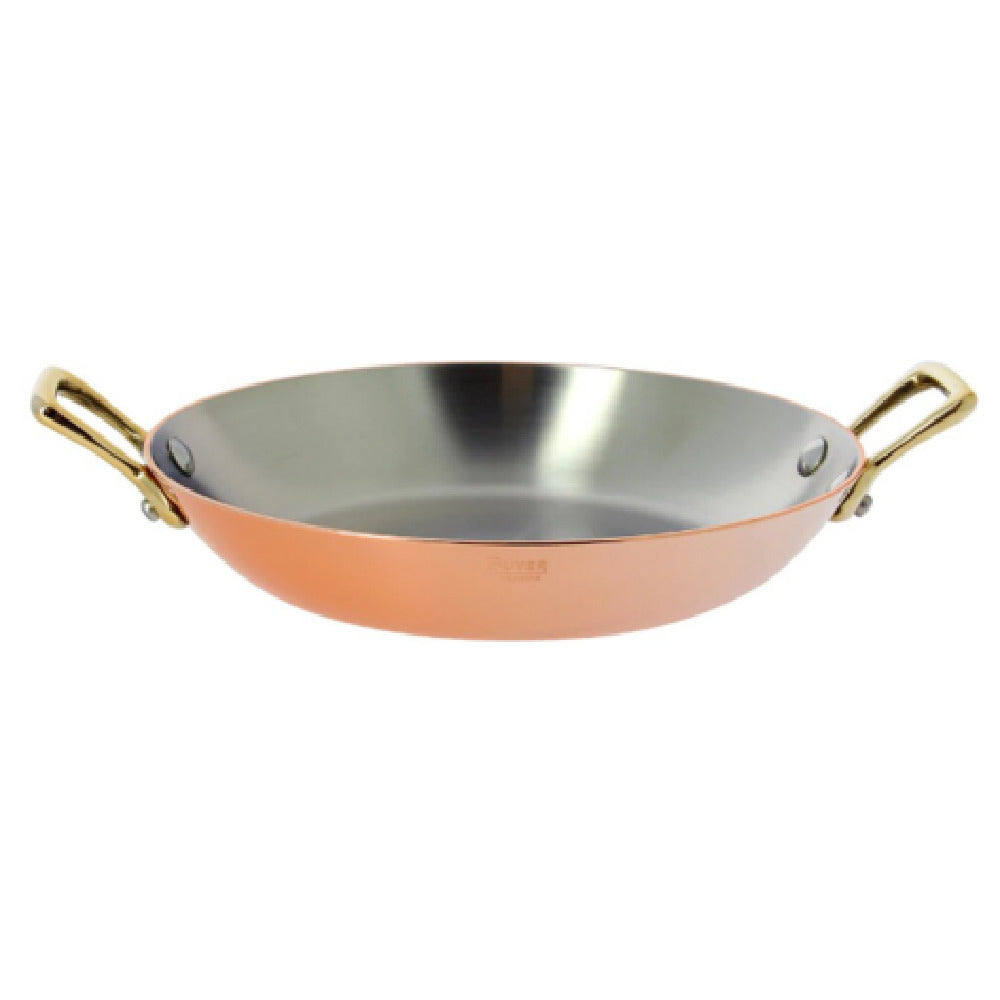 JB Prince RB343 12 Copper Dish Brass Handles 4.75" Round