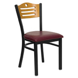 Flash Furniture XU-DG-6G7B-SLAT-BURV-GG Hercules Series Restaurant Chair Natural Finish Plywood Back With (3) Slots And Circle Cutout