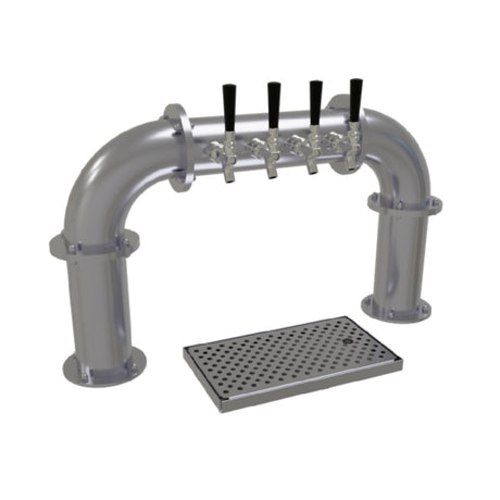 Glastender PP-4-SS Pipe Pass-Thru Draft Dispensing Tower Countertop (4) Stainless Steel Faucets (handles Not Included)