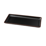 Yanco NA-408BK Nature Art Appetizer/Dessert Plate 8-1/2"D X 3-3/4"W X 1/2"H Rectangular