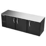 Beverage Air BB94HC-B - Refrigerated Back Bar Storage Cabinet, Three-section, 94"W X 30-3/8"D X 34"H