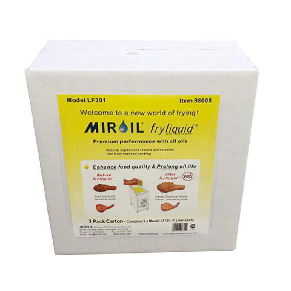 MirOil USA LF1201-98007 Fryliquid™ Antioxidant (4) 3 Liter Pack Convenience Cartons