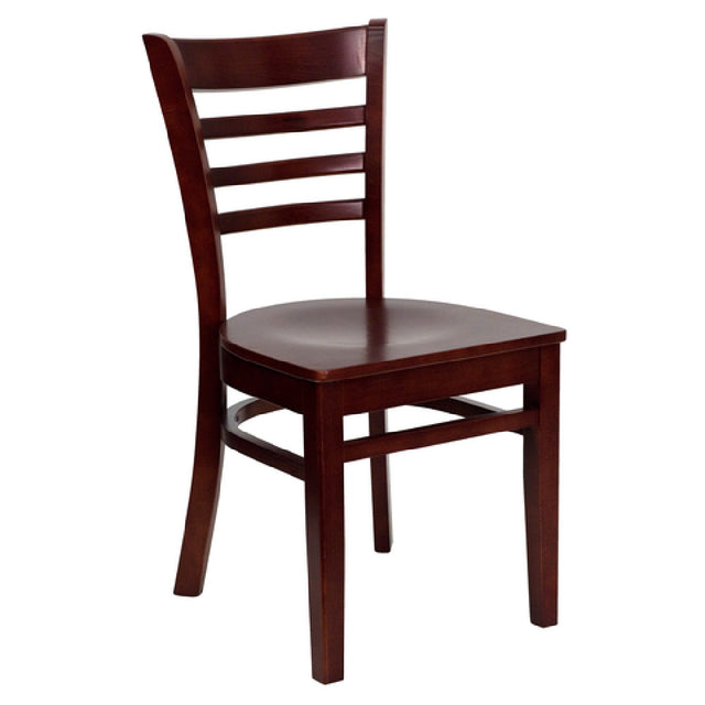 Flash Furniture XU-DGW0005LAD-MAH-GG Hercules Series Restaurant Chair Wood Ladder Back