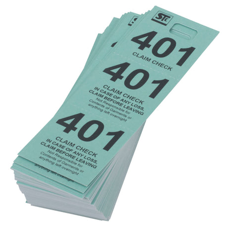 Stanton Trading 3GCR-BLUE Coat Room Check Cardboard Triplicate Tickets Blue