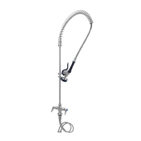 T&S Brass S-0113-CR-B Single Hole Deck Mount Mixing Faucet 24” Riser 44” Flexible Hose With Heat Resistant Handle