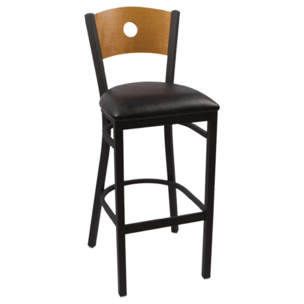 JMC Furniture CIRCLE SERIES BARSTOOL VINYL Circle Series Barstool Indoor Use Wood Back With Circle Cutout