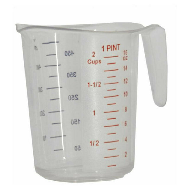 Omcan 80571 (80571) Measuring Cup 1 Pint (500ml) Capacity Raised External Markings Quarts & Liters