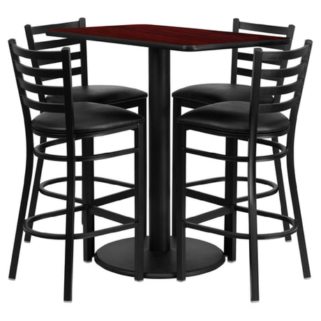 Flash Furniture RSRB1018-GG Table And Bar Stool Set Includes (1) 24"W X 42"D X 42"H Table