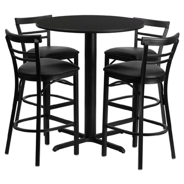 Flash Furniture HDBF1033-GG Table And Bar Stool Set Includes (1) 24" Dia. X 42"H Table