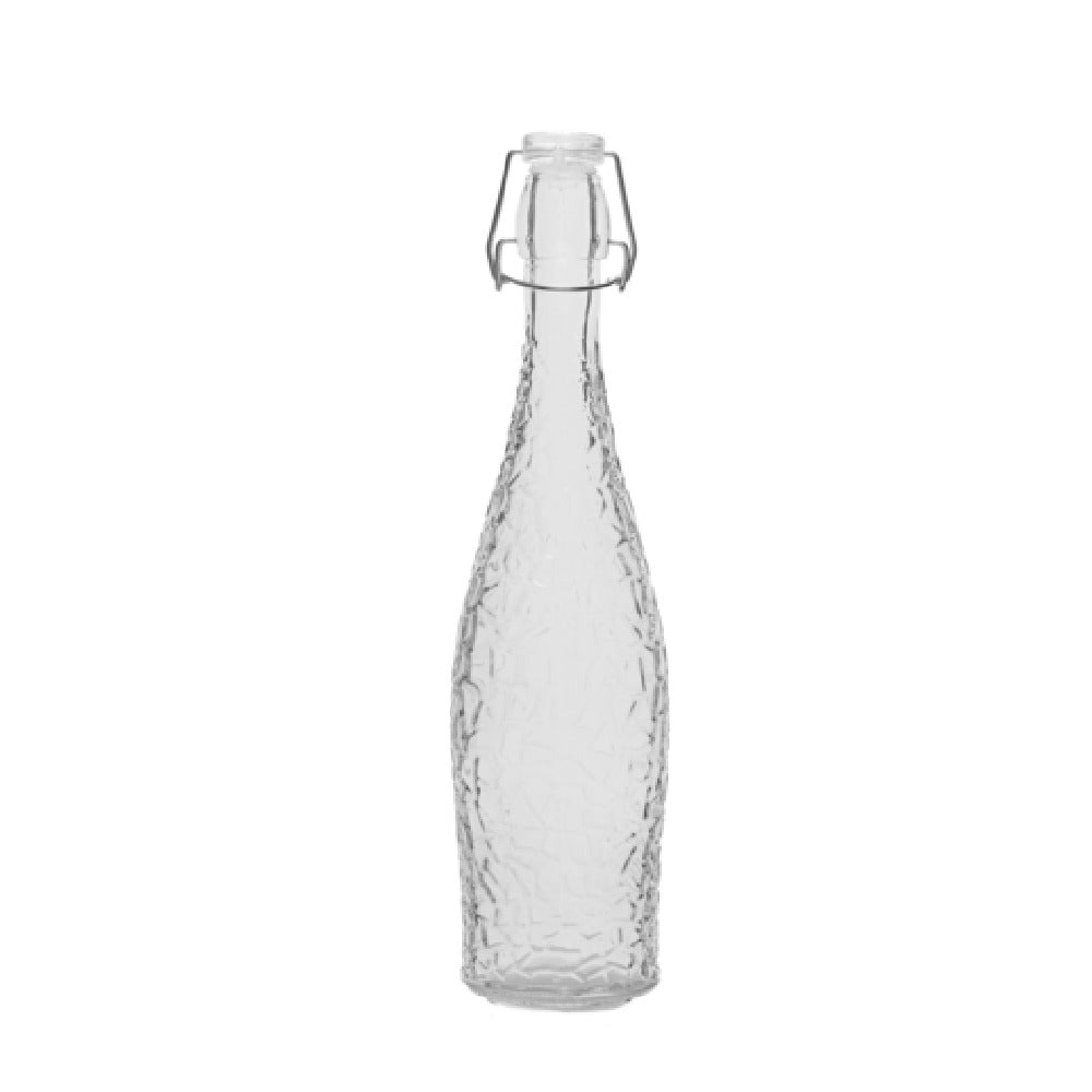 Libbey 110237 Glacier Bottle Clear Clamp Top Lip Glass (H 12-15/16" T 1-1/8" B 3" D 3-5/16") (6 Each Per Case)