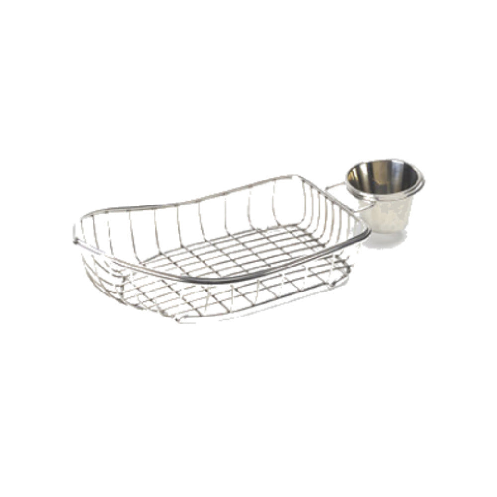 GET Enterprises 4-80117 Boat Basket 9-1/2" X 5" X 2-3/4" With (1) Condiment Cup Holder