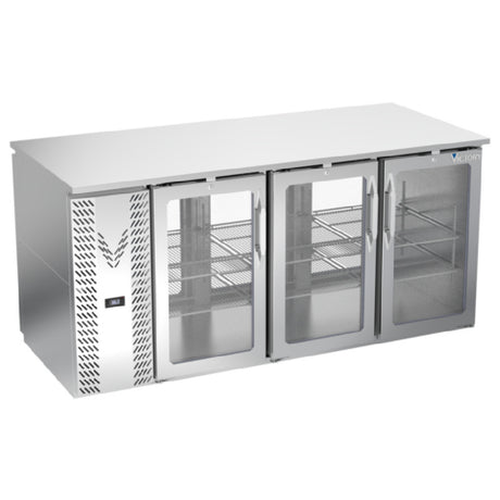 Victory VBB72HC-G-PT-S - Pass-Thru Back Bar Refrigerator, Three-section, 72"W X 32-3/4”D X 34"H