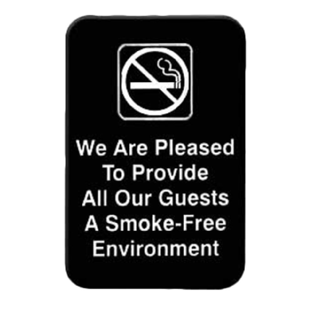 Thunder Group PLIS6901BK Information Symbol Sign 6" X 9" We Are Pleased To Provide All Our Guests A Smoke-Free Environment