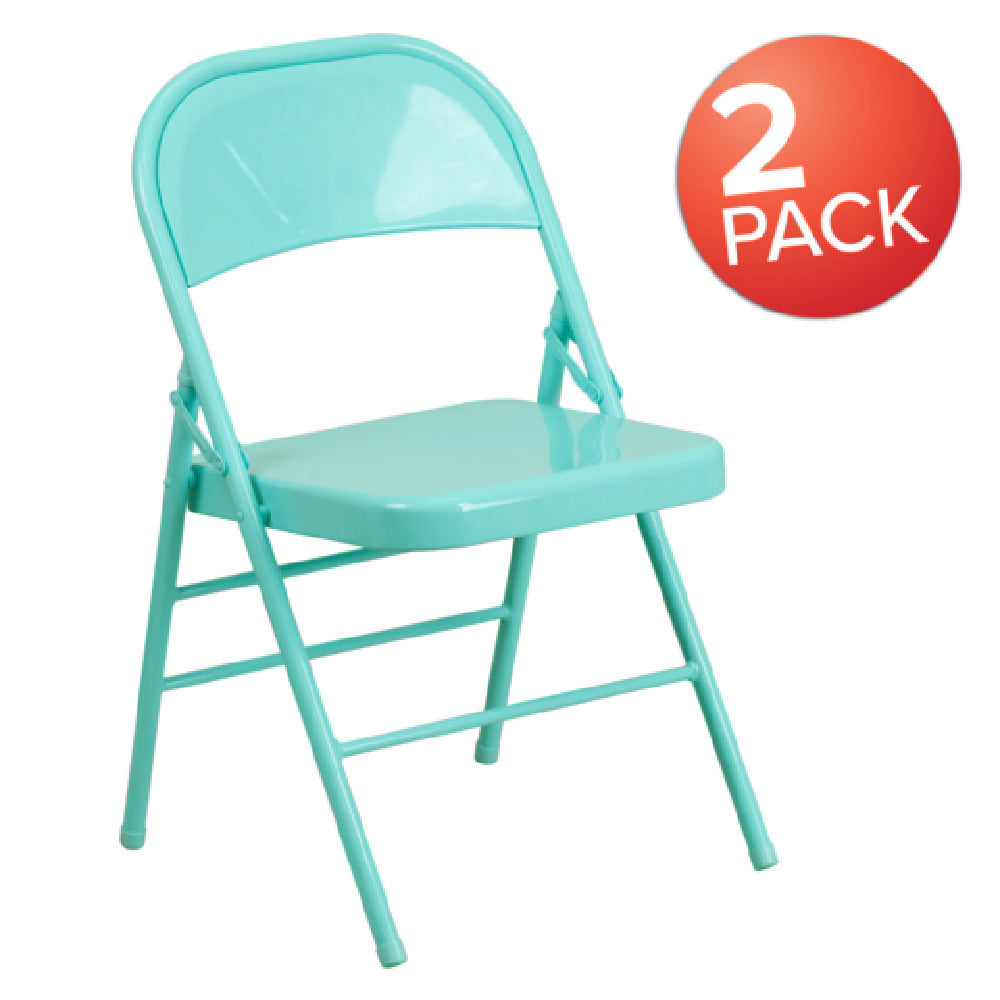 Flash Furniture 2-HF3-TEAL-GG Hercules Colorburst Series Folding Chair 300 Lb. Weight Capacity