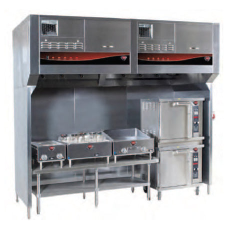 Wells (Middleby) WVU-96SS - Universal Ventless Hood, 96" Cooking Zone, Horizontal Air Discharge