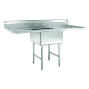 Hubert 29N-049 - Kratos® Compartment Sink, 23"W X 23"D X 12"H Bowl Size, (2) 24" Drain Boards