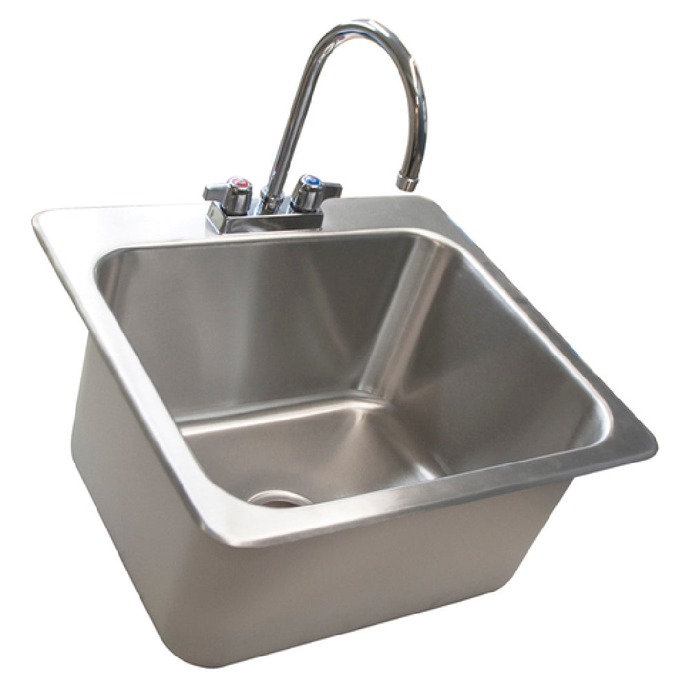 BK Resources DDI-20161224-P-G Deep Drawn Drop-In Sink One Compartment 23"W X 21"D X 12"H Overall Size