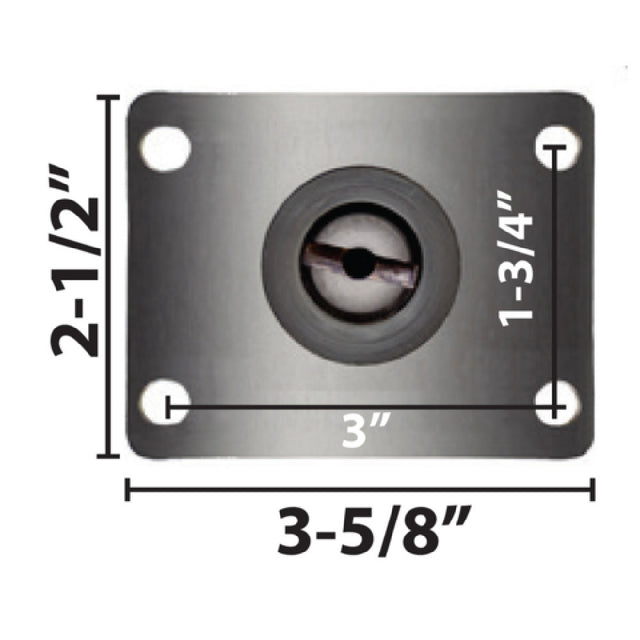 BK Resources 3SBR-R1PT-PH-TAB Caster 3" Diameter Swivel Plate Toe Activated Brake