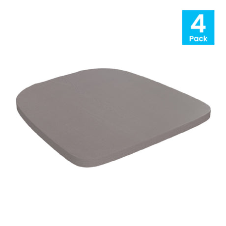 Flash Furniture 4-JJ-SEA-PL01-GY-GG Perry Chair Poly Resin Wood Seat With Rounded Edges