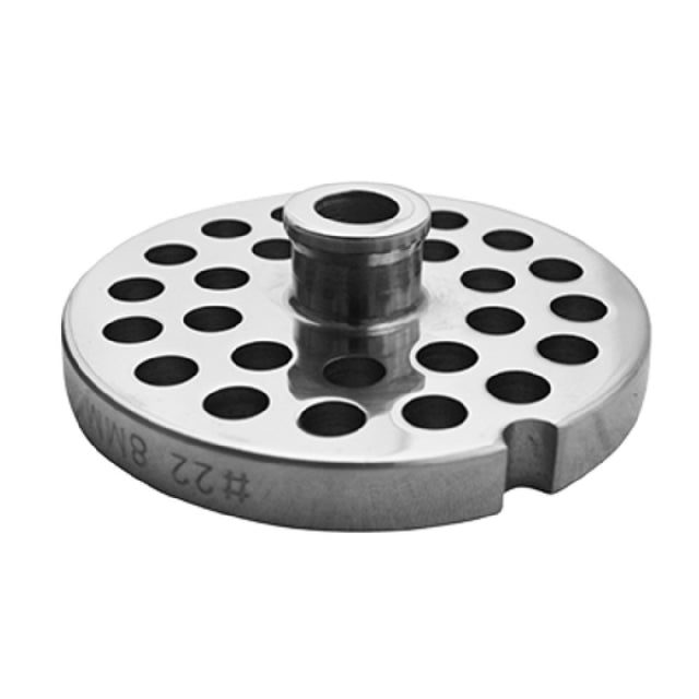 Uniworld Food Service Equipment SS822GP3/8-H Grinder Plate With Hub #223/8" Stainless Steel