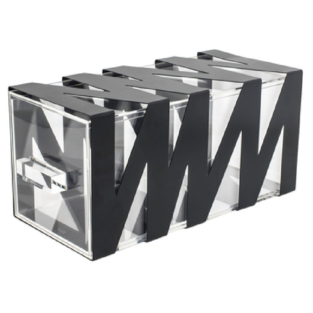 FOH BHO085BKI20 Zig Zag Housing/Drawer Set Matte Black Includes One BRI013BKI28 13" Zig Zag Risers Set Of 2 Matte Black