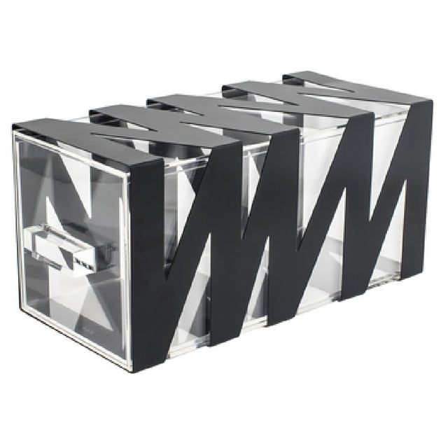 FOH BHO085BKI20 Zig Zag Housing/Drawer Set Matte Black Includes One BRI013BKI28 13" Zig Zag Risers Set Of 2 Matte Black