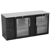 Victory VBBN68HC-G-B - Back Bar Refrigerator, Two-section, 68"W X 25-11/16”D X 34"H