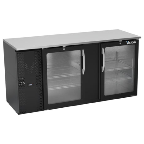 Victory VBBN68HC-G-B - Back Bar Refrigerator, Two-section, 68"W X 25-11/16”D X 34"H