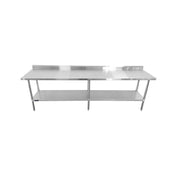Sapphire Manufacturing SMTEB-30120S Worktable 120"W X 30"D X 35"H 18/430 Stainless Steel