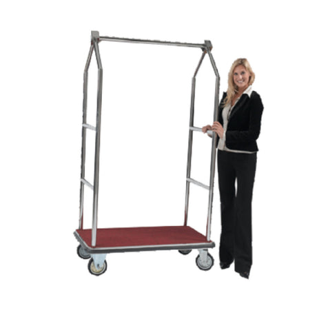 Aarco LC-2C Luggage Cart 24"W X 42"L X 72"H 1-1/2" Dia. Tubular Chrome Frame